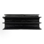 SAINT LAURENT YSL SUNSET bag, distressed gold Logo chain crossbody single-shoulder bag, medium size for women, black